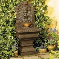 Royal Lions-Head 51" High Patio Garden Fountain with Light