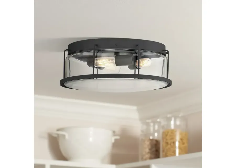 Quoizel Ludlow 13 1/4"W Earth Black 3-Light Ceiling Light