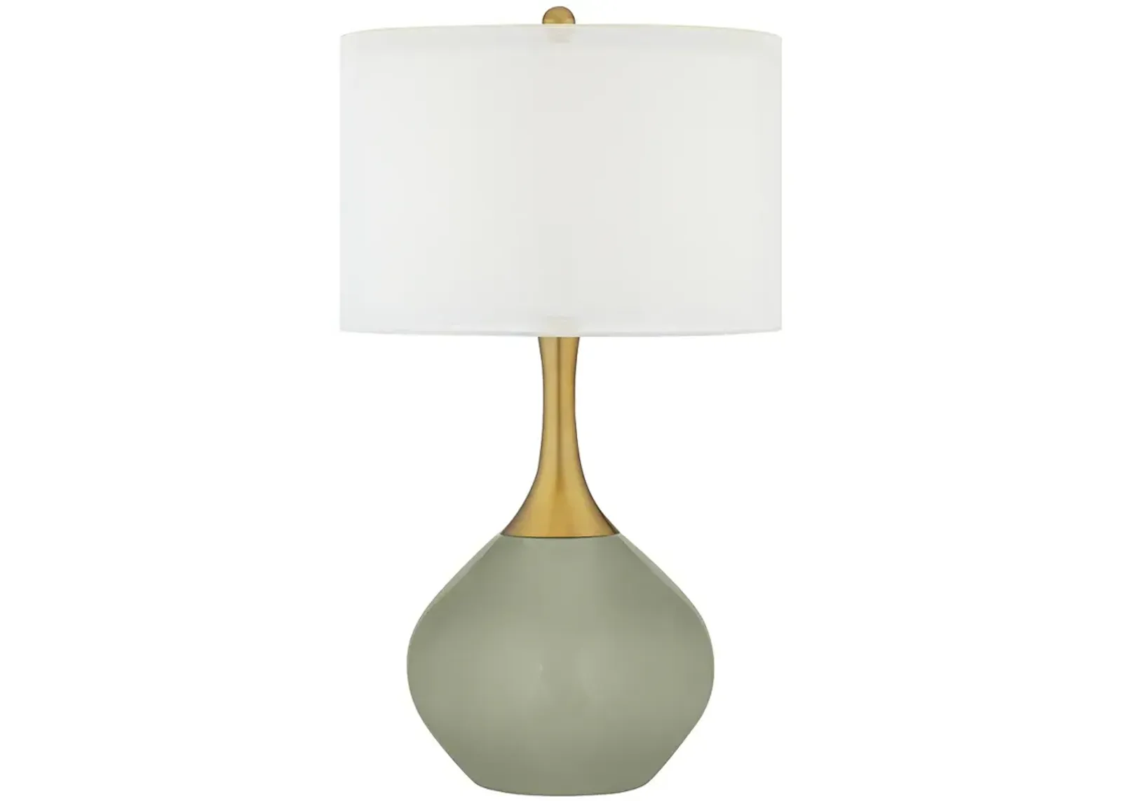 Color Plus Nickki Brass 30 1/2" High Evergreen Fog Green Table Lamp