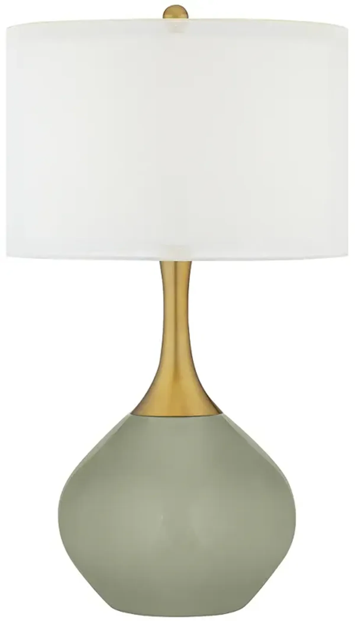 Color Plus Nickki Brass 30 1/2" High Evergreen Fog Green Table Lamp