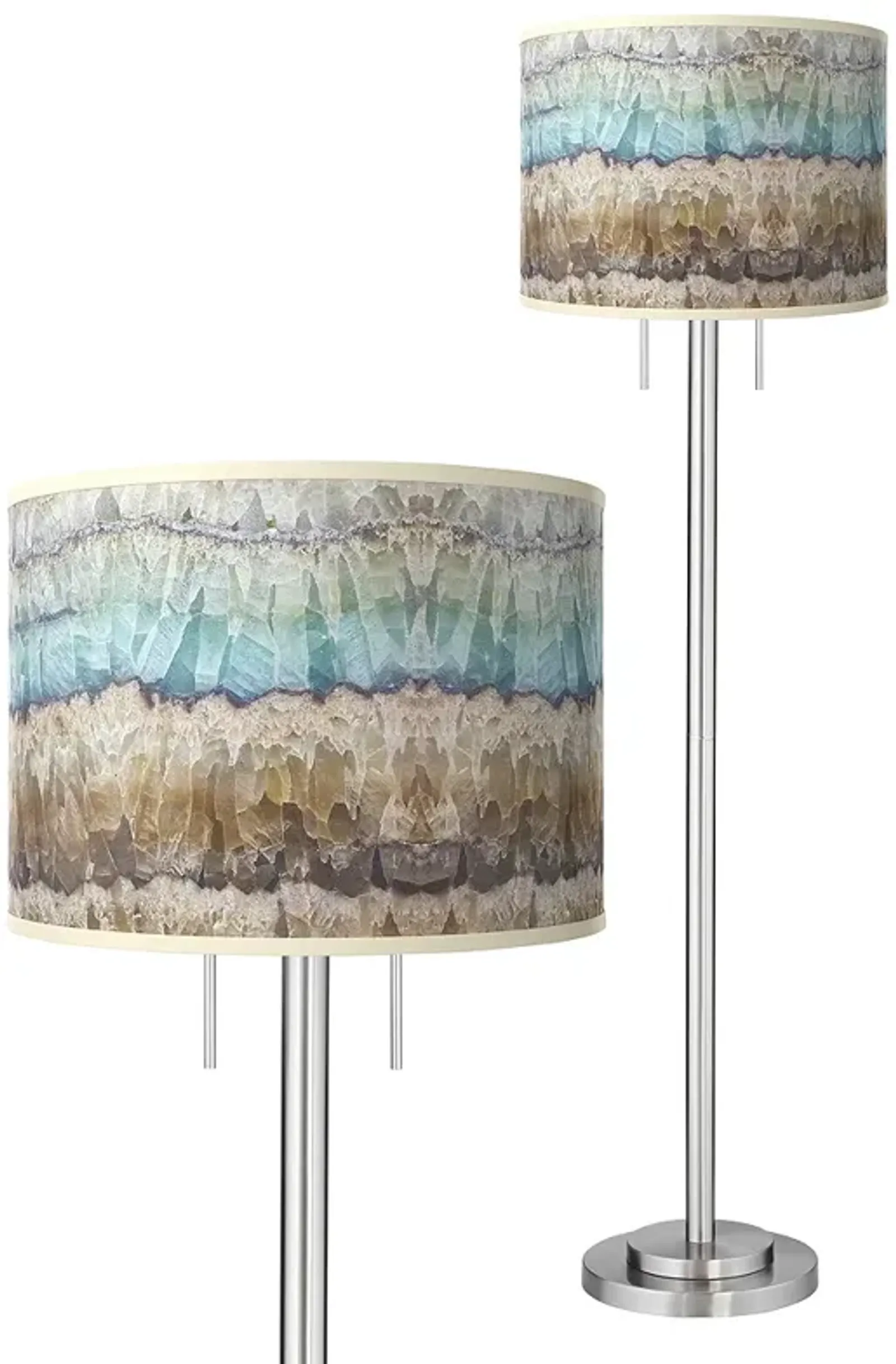 Marble Jewel Giclee Gallery Brushed Nickel Modern Floor Lamp