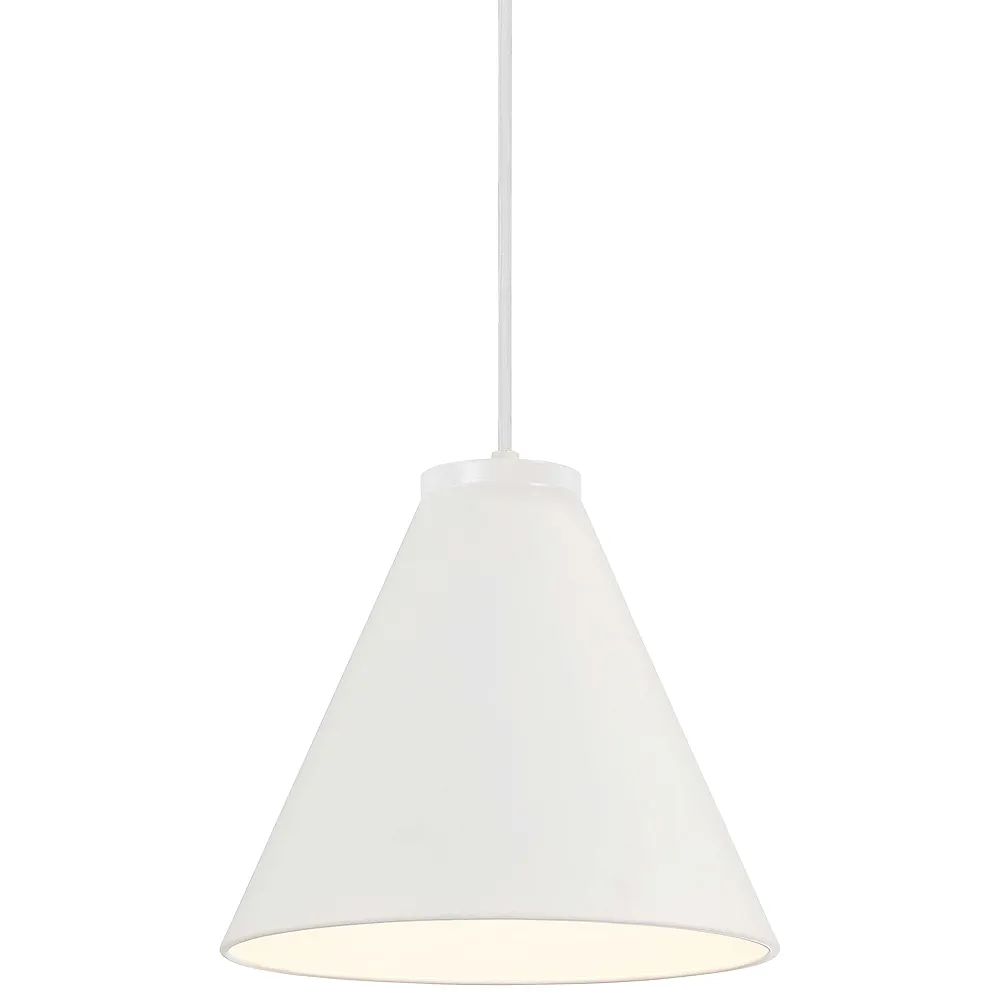 Vantage  1-Light White Pendant with White Metal Shade