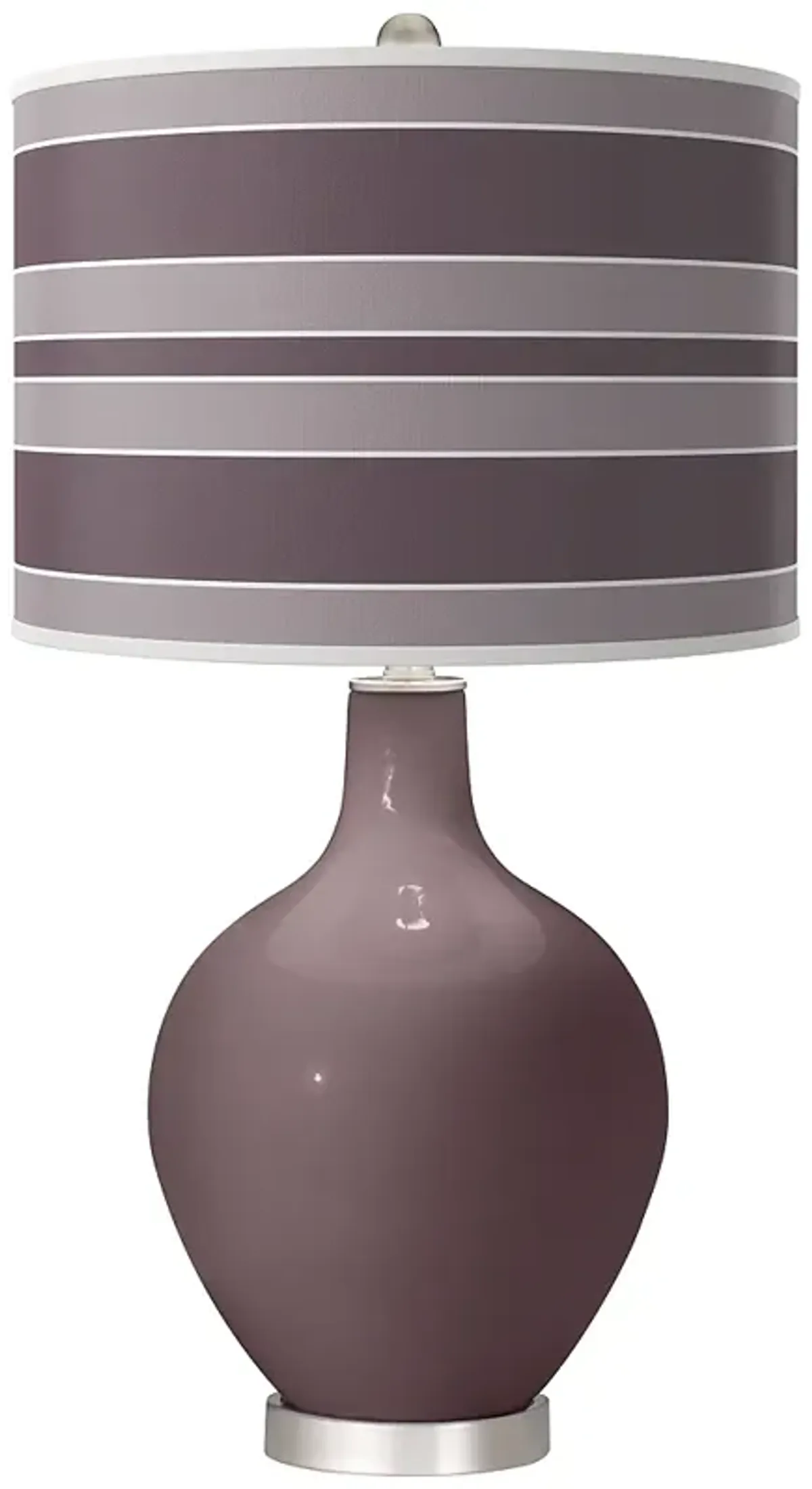 Poetry Plum Bold Stripe Ovo Table Lamp