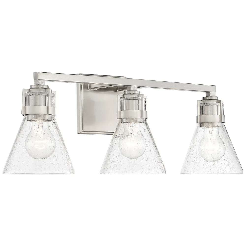 Chatham Square 23 1/2"W Brushed Nickel 3-Light Bath Light