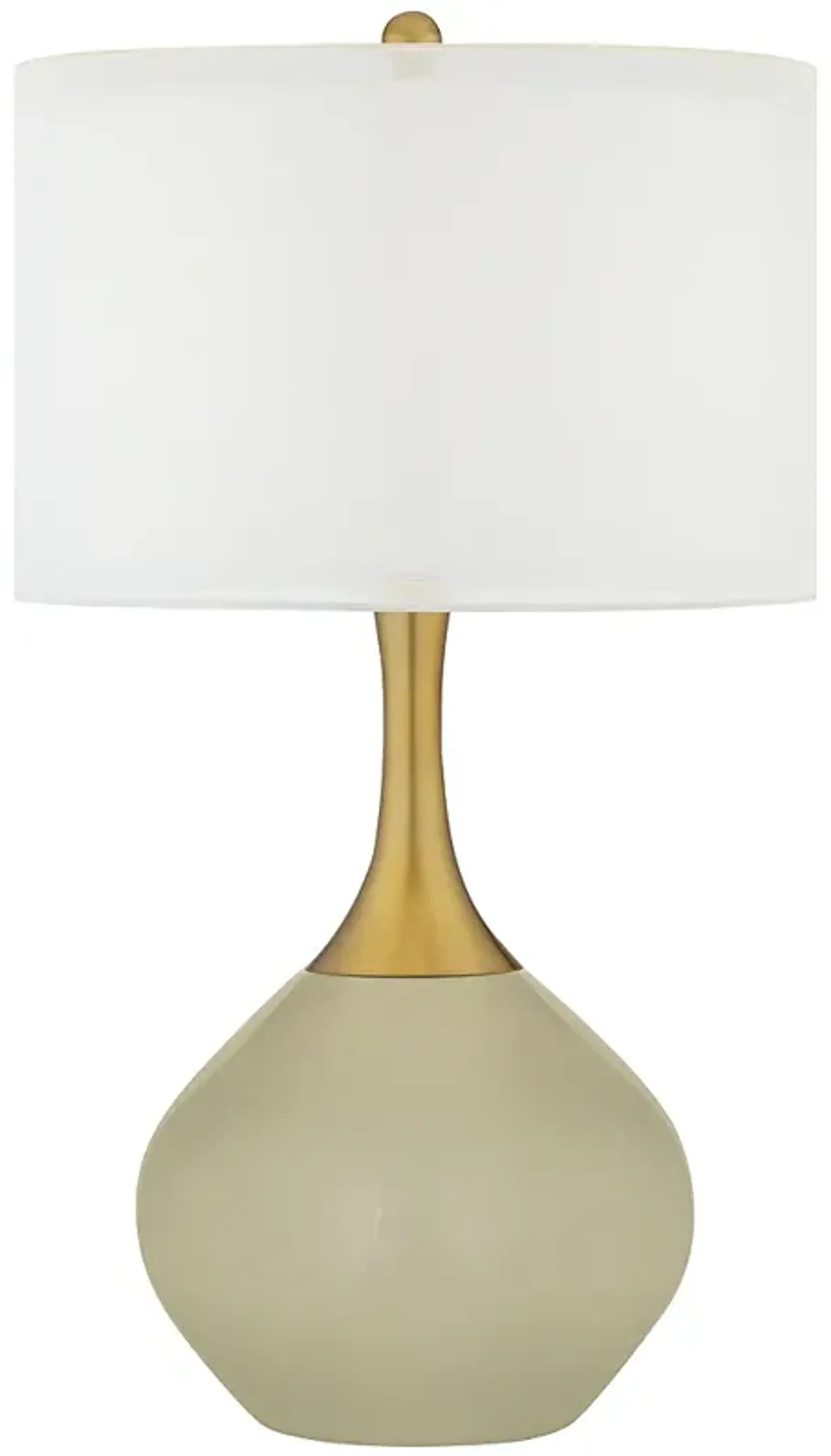 Color Plus Nickki Brass 30 1/2" Modern Sage Green Table Lamp