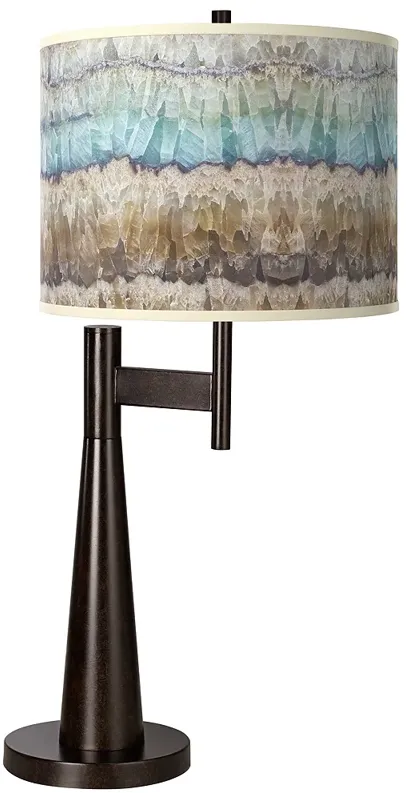 Giclee Glow Novo 30 3/4" Marble Jewel Shade Bronze Table Lamp