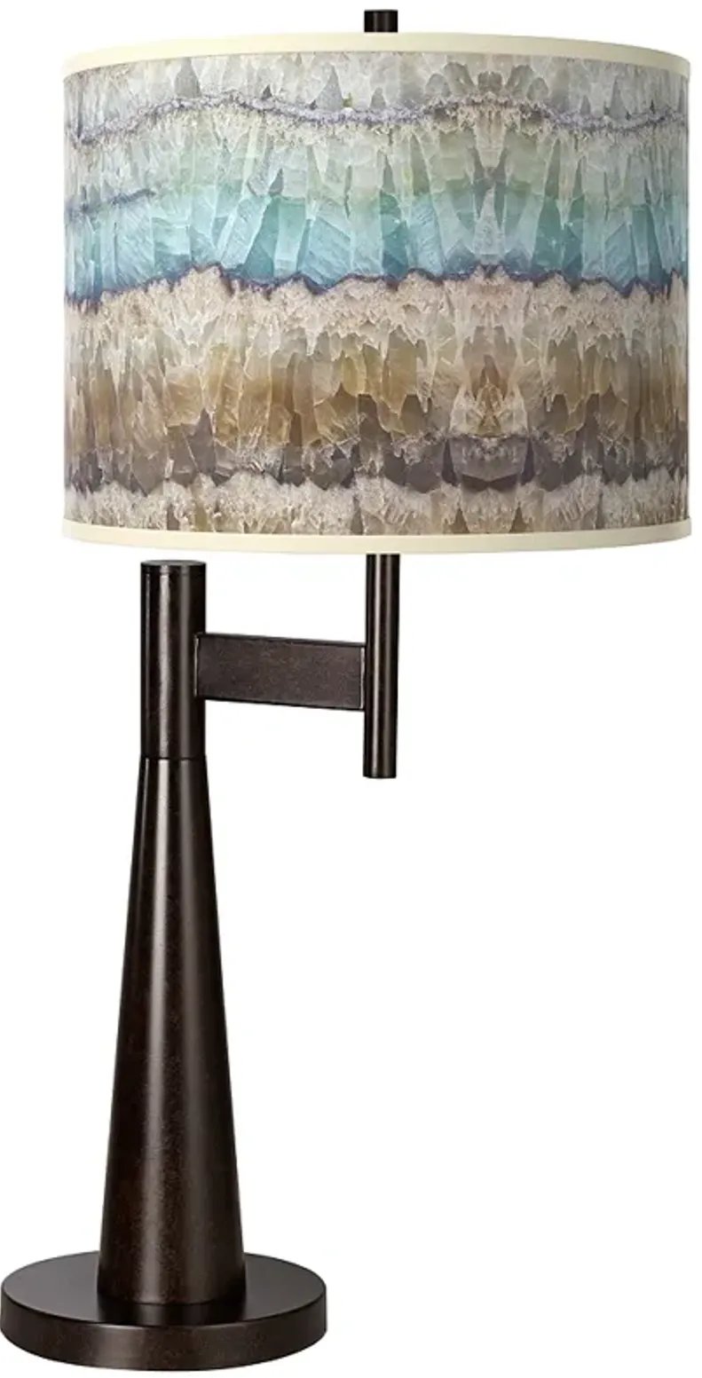 Marble Jewel Giclee Glow Modern Offset Arm Novo Table Lamp