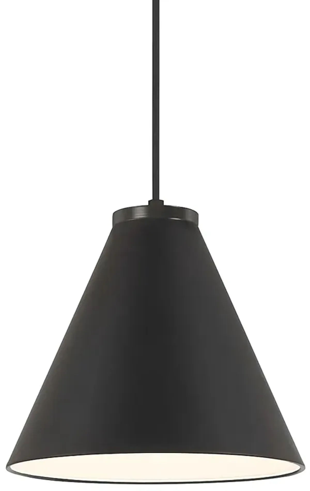 Vantage  1-Light Black Pendant with Black Metal Shade