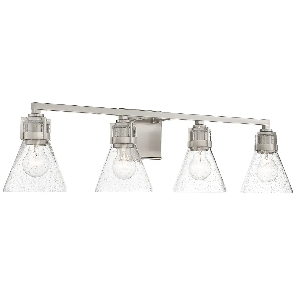 Chatham Square 32 1/2"W Brushed Nickel 4-Light Bath Light