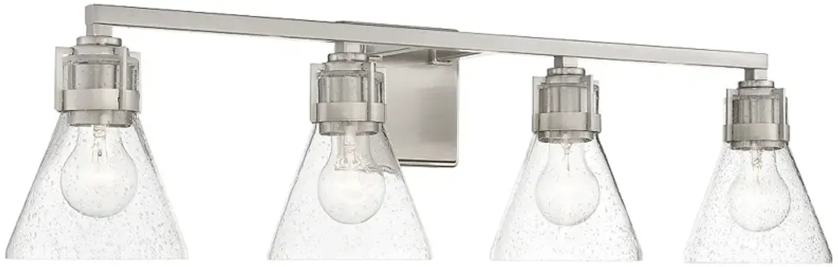 Chatham Square 32 1/2"W Brushed Nickel 4-Light Bath Light