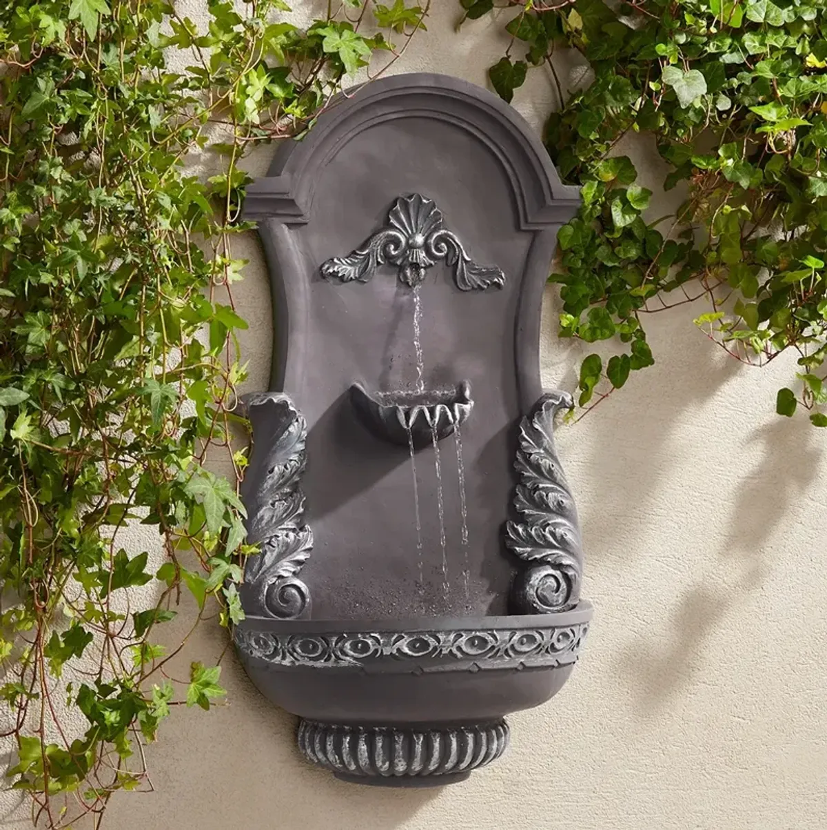 San Pablo Grey Ornate 33" High Wall Fountain by John Timberland