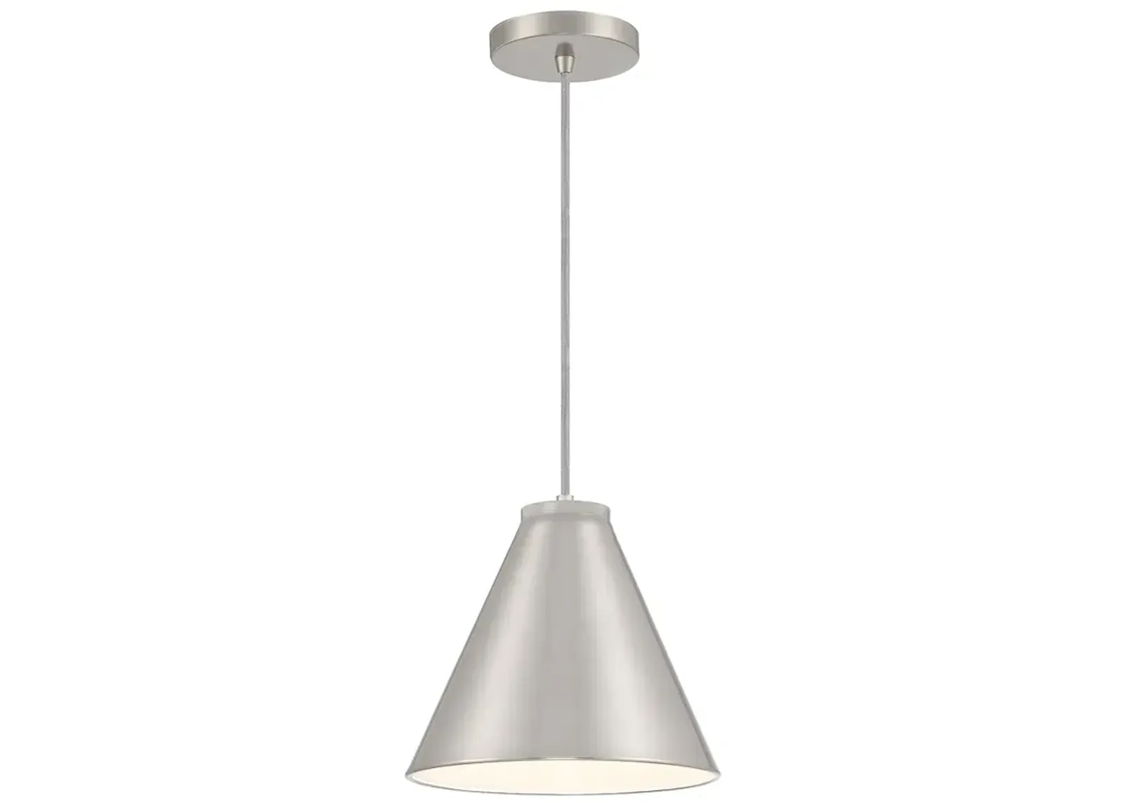 Vantage  1-Light Brushed Nickel Pendant with Brushed Nickel Metal Shade