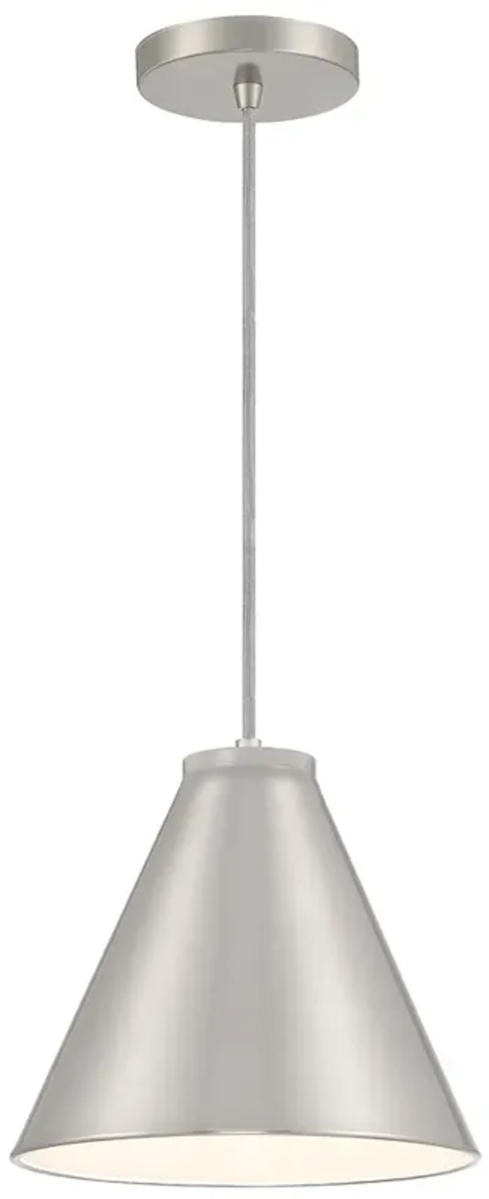 Vantage  1-Light Brushed Nickel Pendant with Brushed Nickel Metal Shade