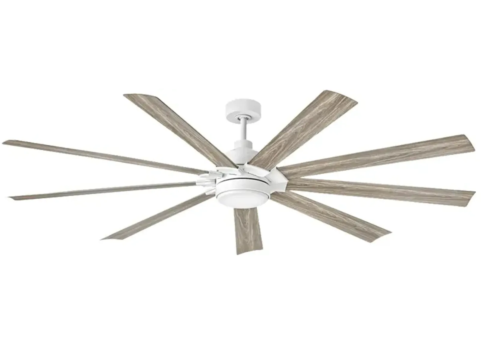 80" Hinkley Turbine LED Wet Rated White and Driftwood Large Smart Fan