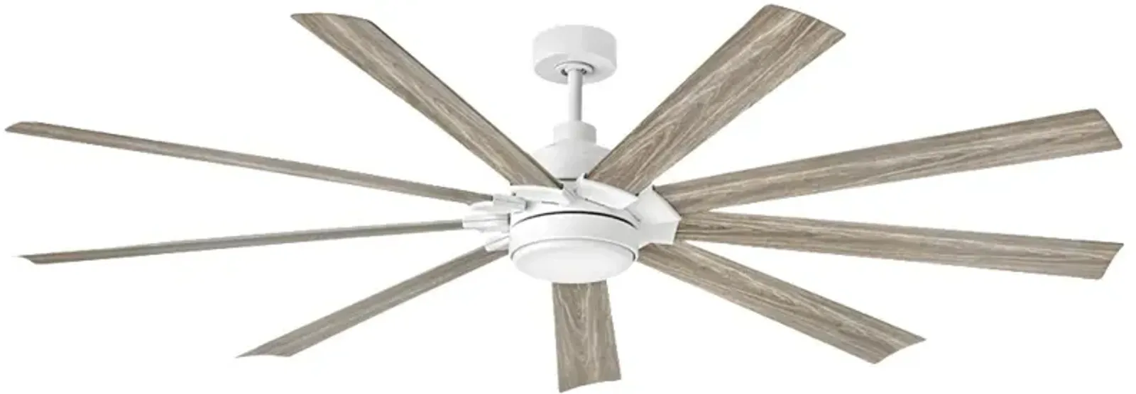 80" Hinkley Turbine LED Wet Rated White and Driftwood Large Smart Fan