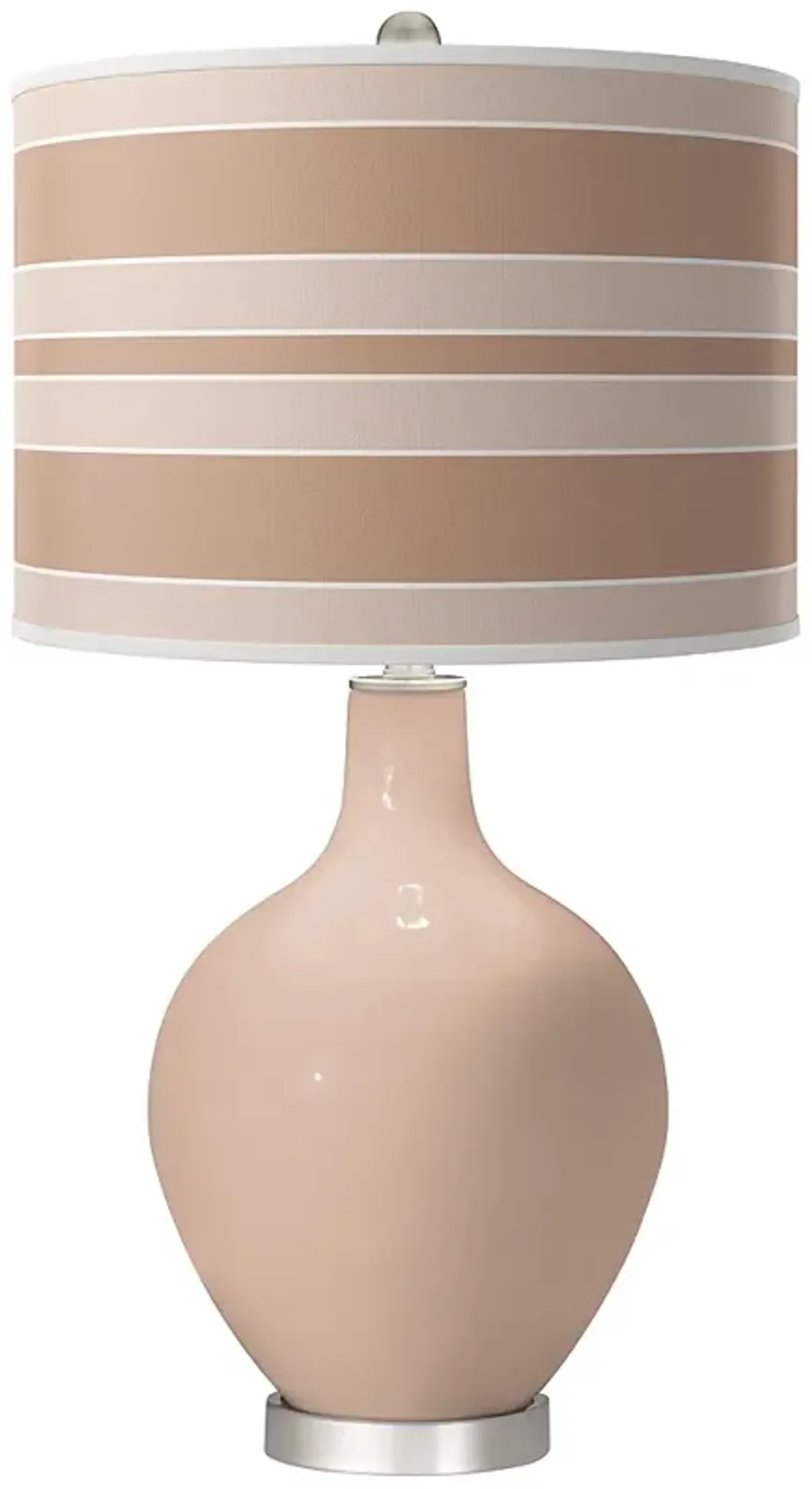 Italian Coral Bold Stripe Ovo Table Lamp