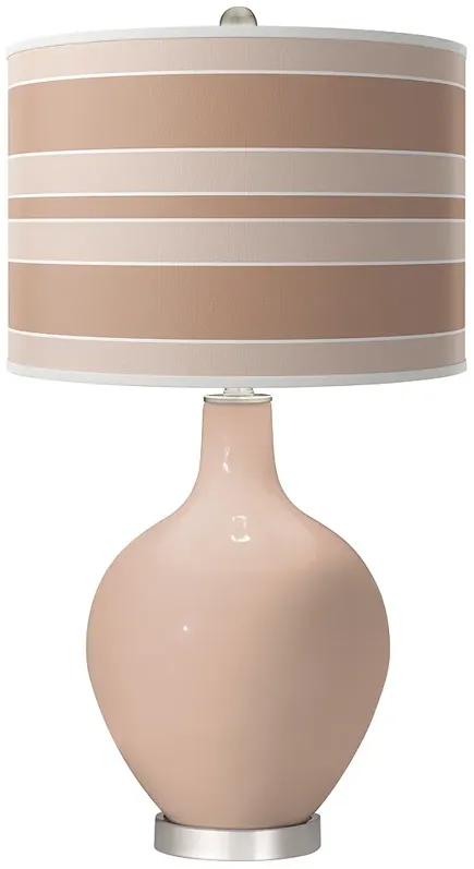 Italian Coral Bold Stripe Ovo Table Lamp