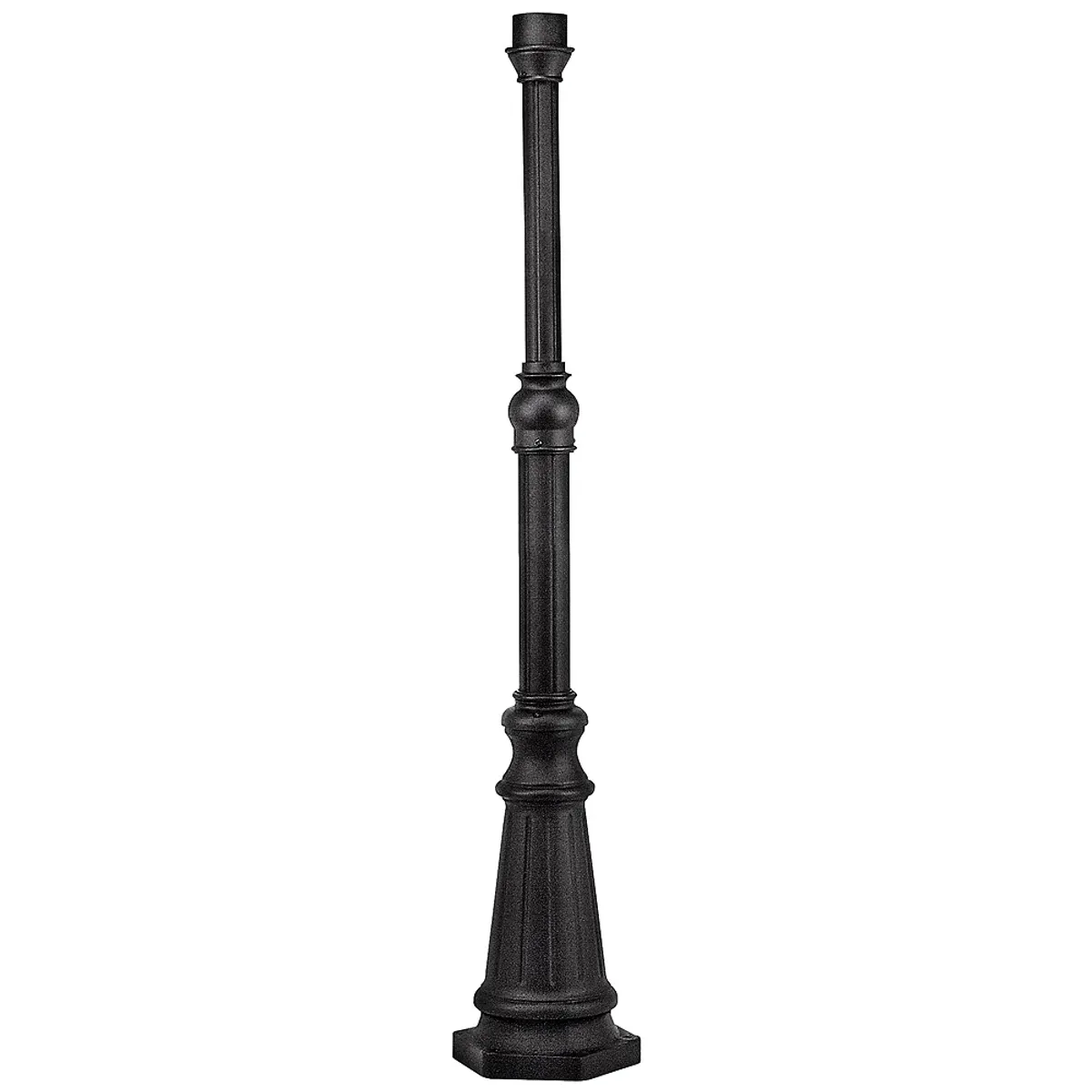 Black Finish 78" High Outdoor Lighting Post with Base