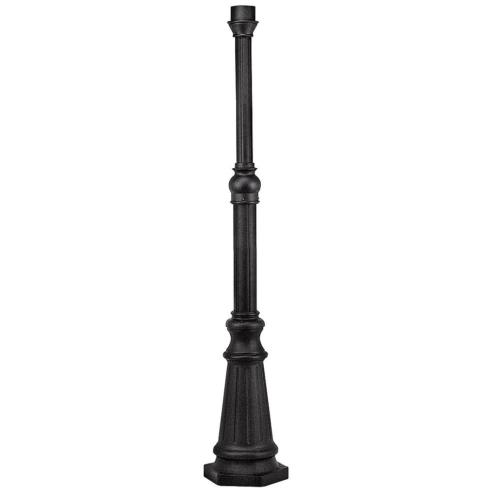 Black Finish 78" High Outdoor Lighting Post with Base