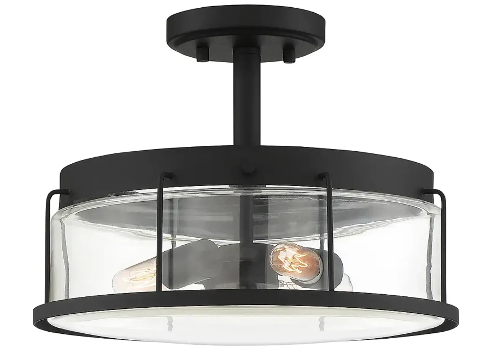 Quoizel Ludlow 13 1/4"W Earth Black 3-Light Ceiling Light