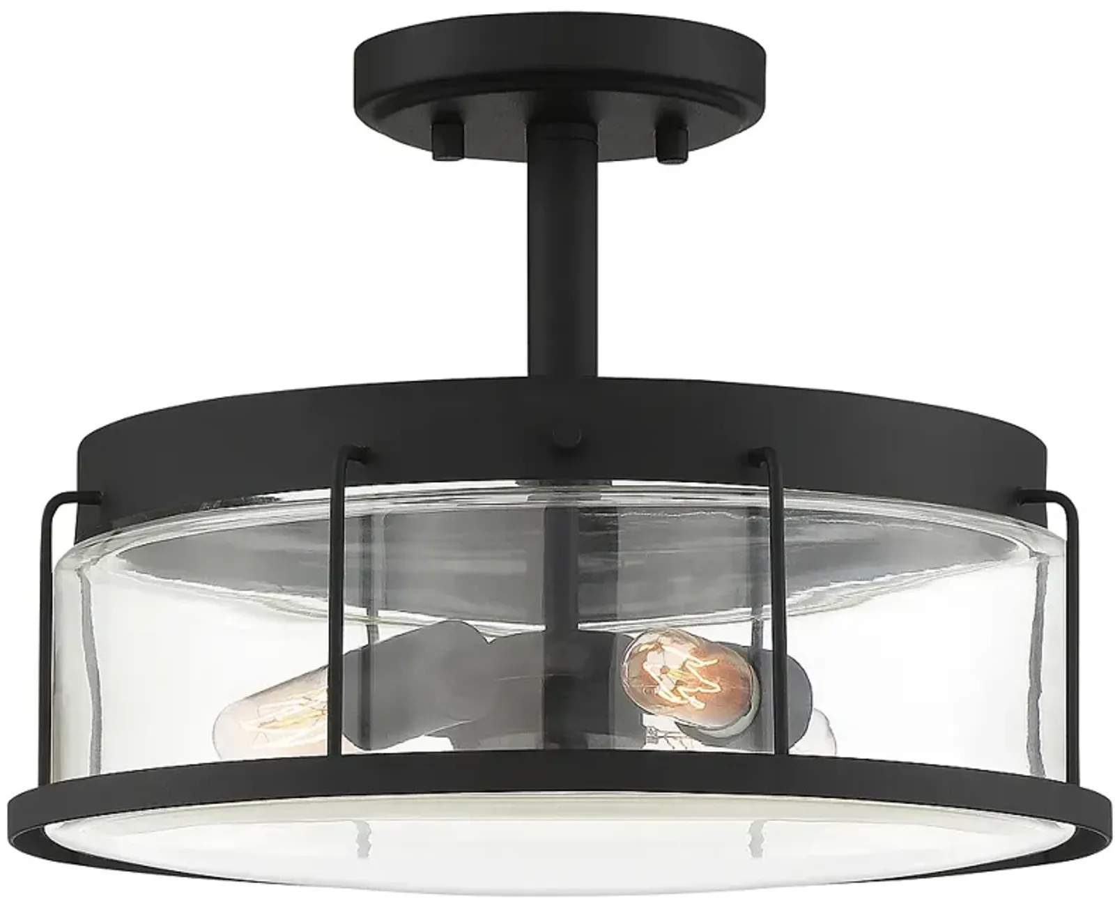 Quoizel Ludlow 13 1/4"W Earth Black 3-Light Ceiling Light