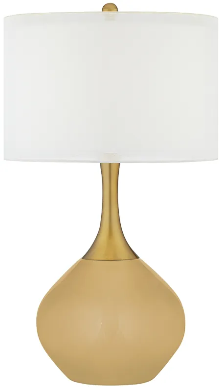 Color Plus Nickki Brass 30 1/2" Empire Gold Table Lamp