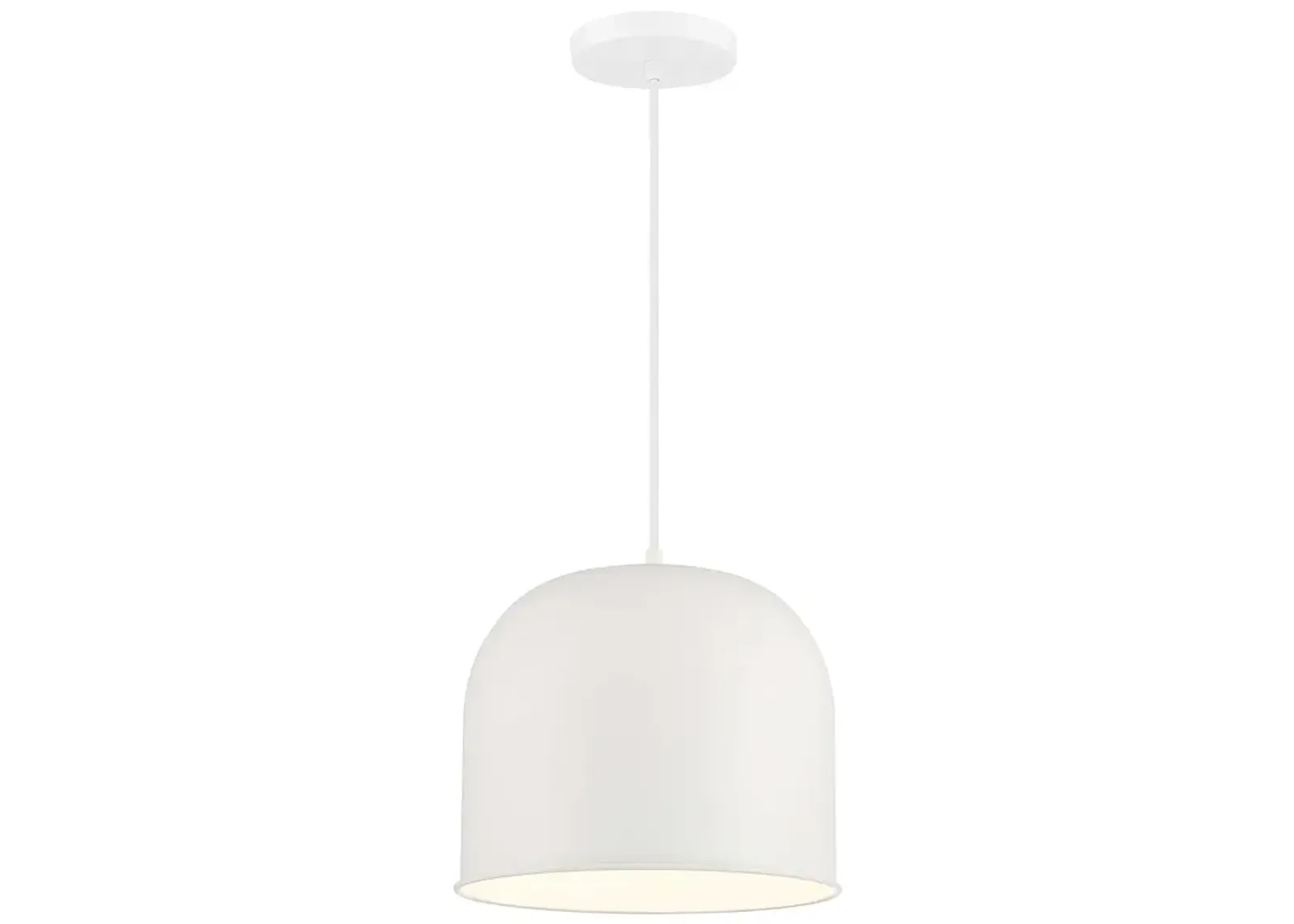 Vantage  1-Light White Pendant with White Metal Shade