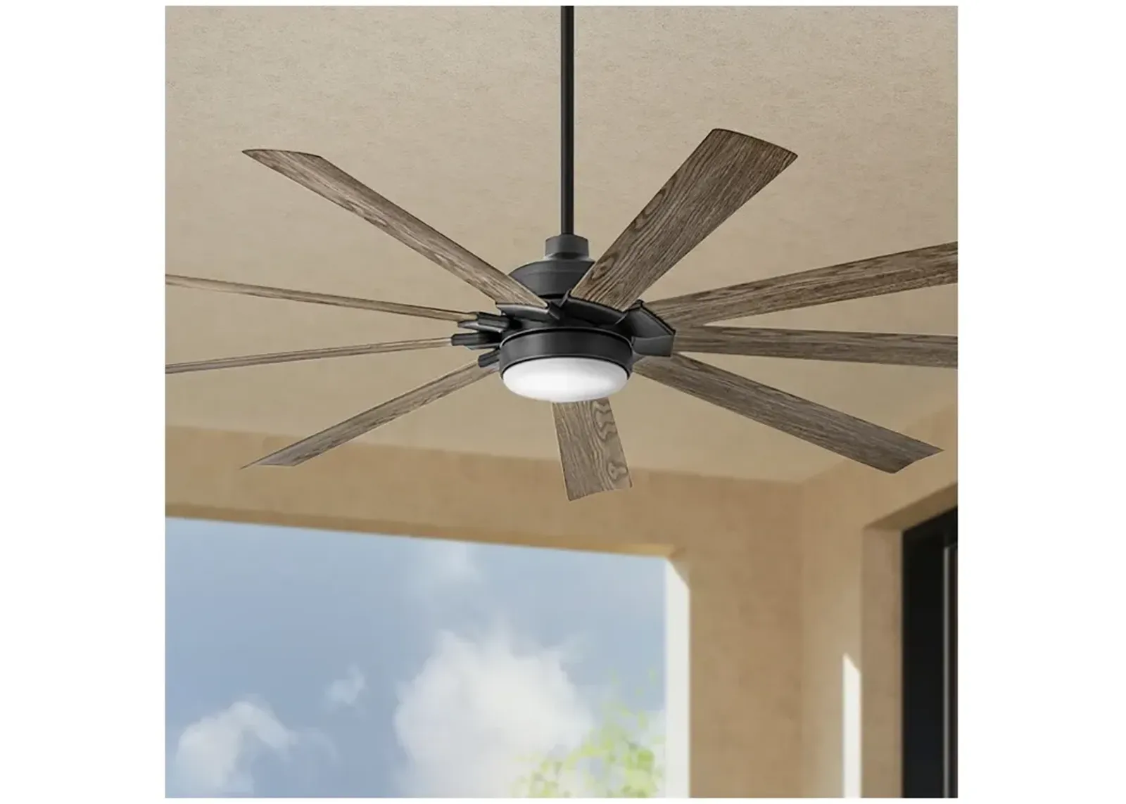 80" Hinkley Turbine LED Black Driftwood Large Outdoor Smart Fan