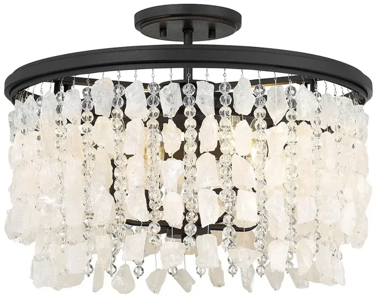 Minka Lavery Shimmering Elegance 4-Light Sand Black Semi-Flush