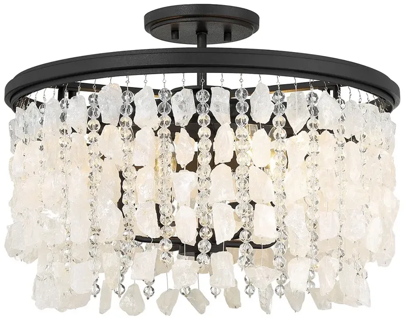 Minka Lavery Shimmering Elegance 4-Light Sand Black Semi-Flush