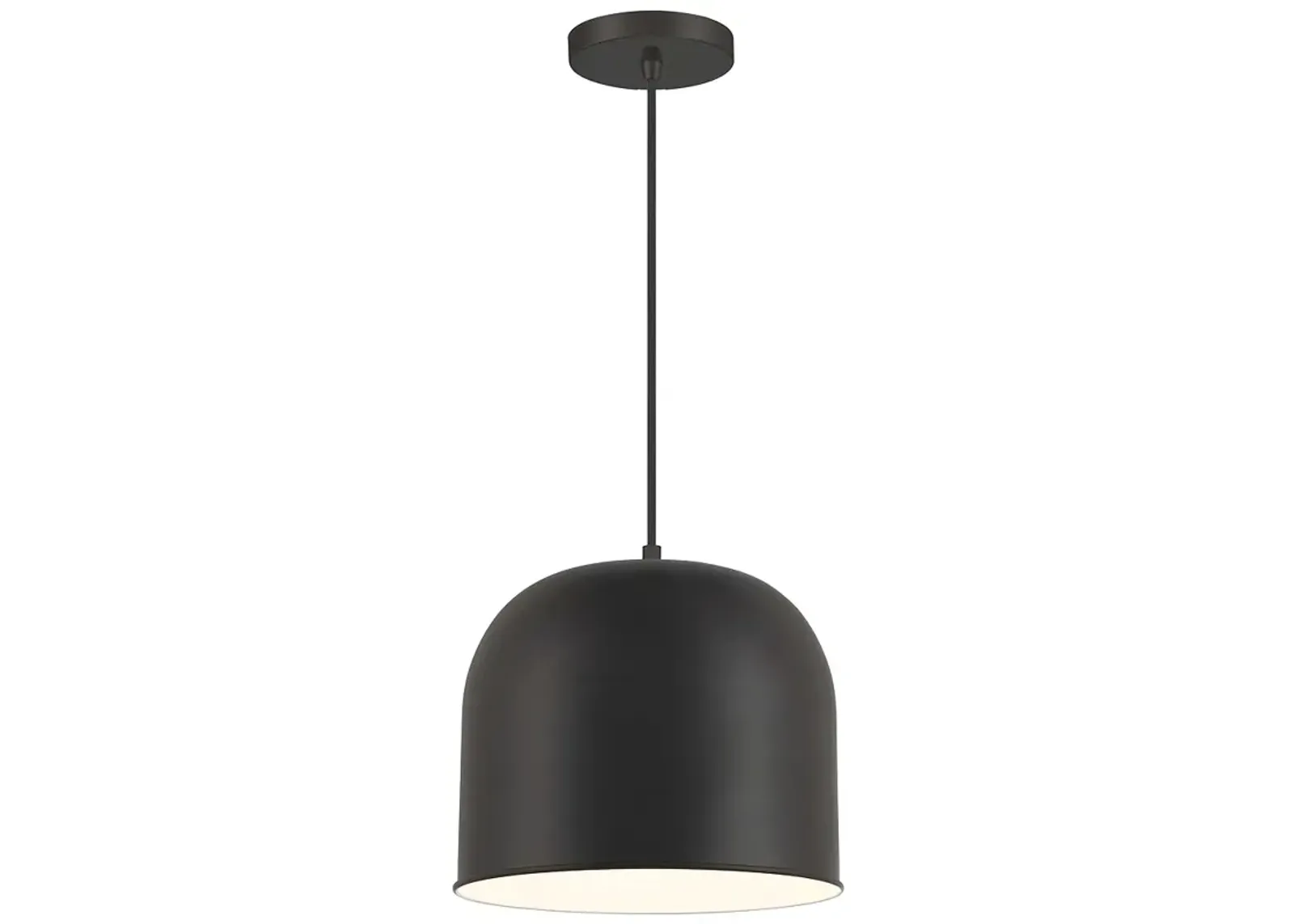 Vantage  1-Light Black Pendant with Black Metal Shade