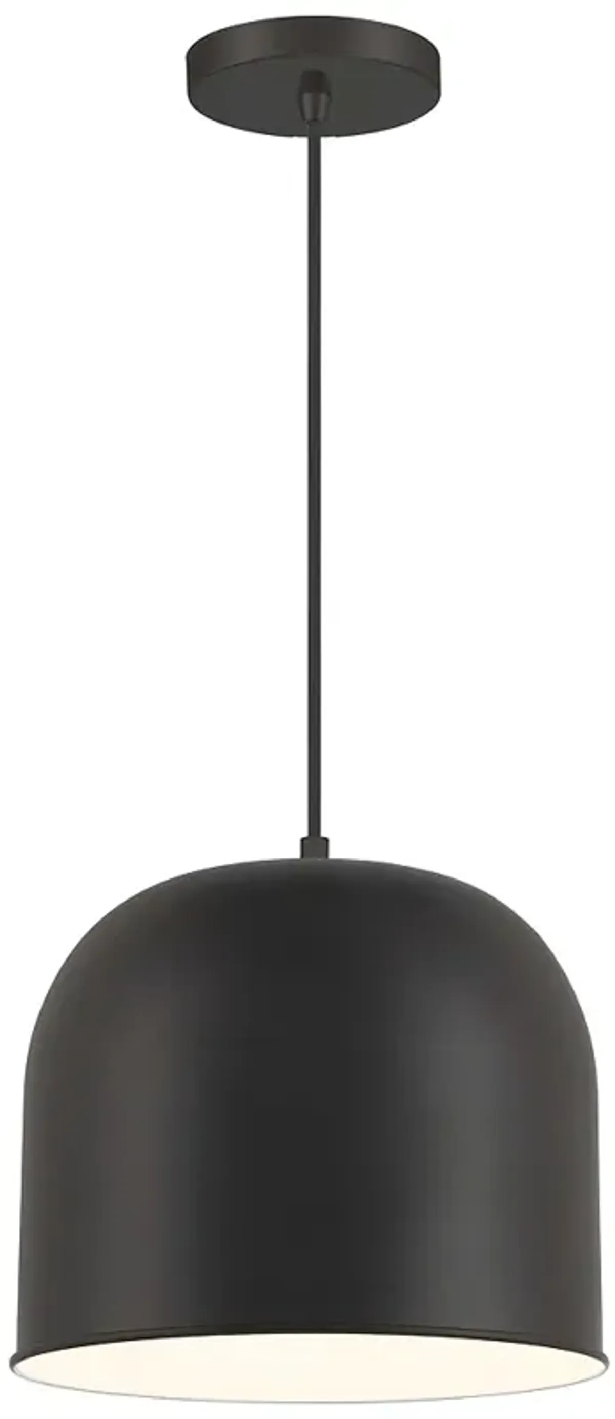 Vantage  1-Light Black Pendant with Black Metal Shade