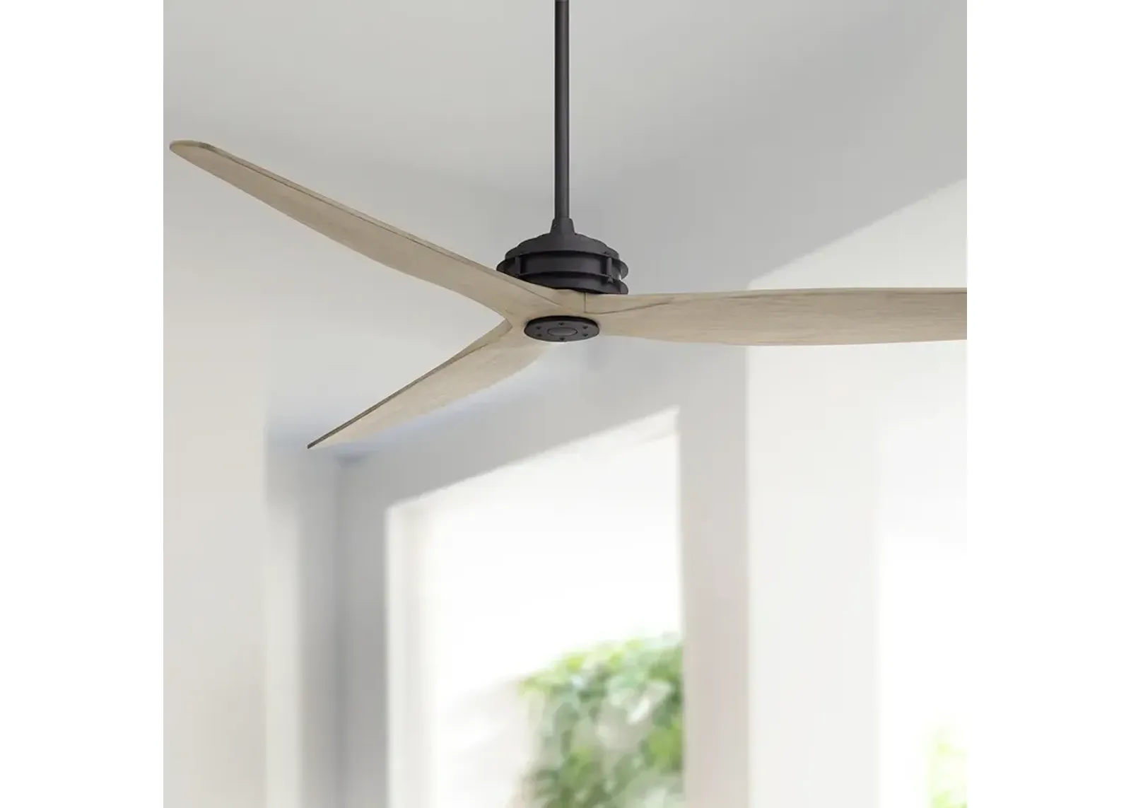 62" Casa Vieja Coronado Aire Black-White Oak Damp Rated Fan