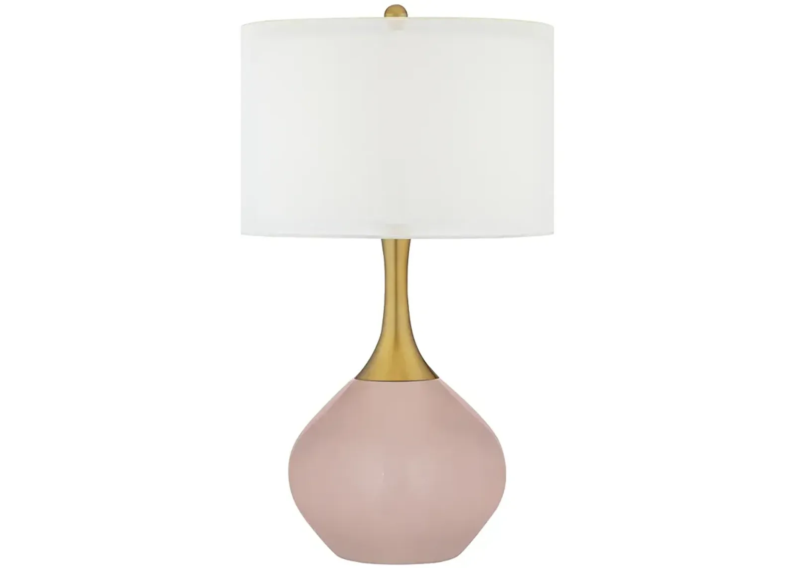 Color Plus Nickki Brass 30 1/2" Modern Glamour Pink Table Lamp