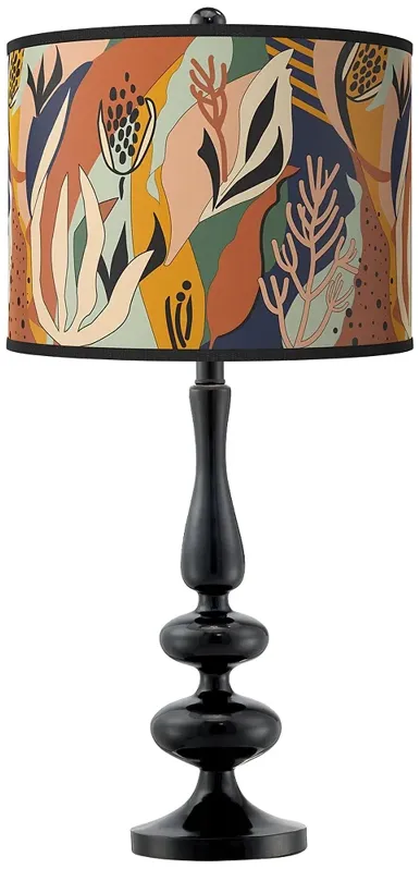 Wild Desert Giclee Paley Black Table Lamp