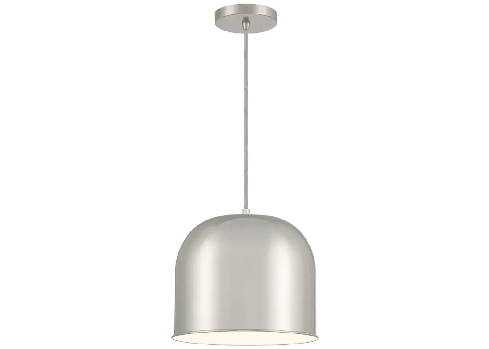 Vantage  1-Light Brushed Nickel Pendant with Brushed Nickel Metal Shade