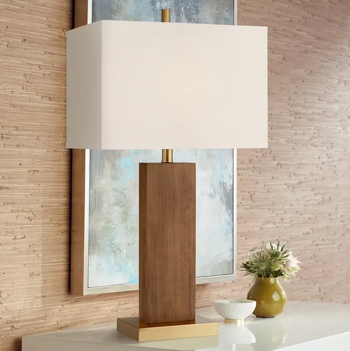 Pacific Coast Lighting Walnut Grove Modern Wood Table Lamp