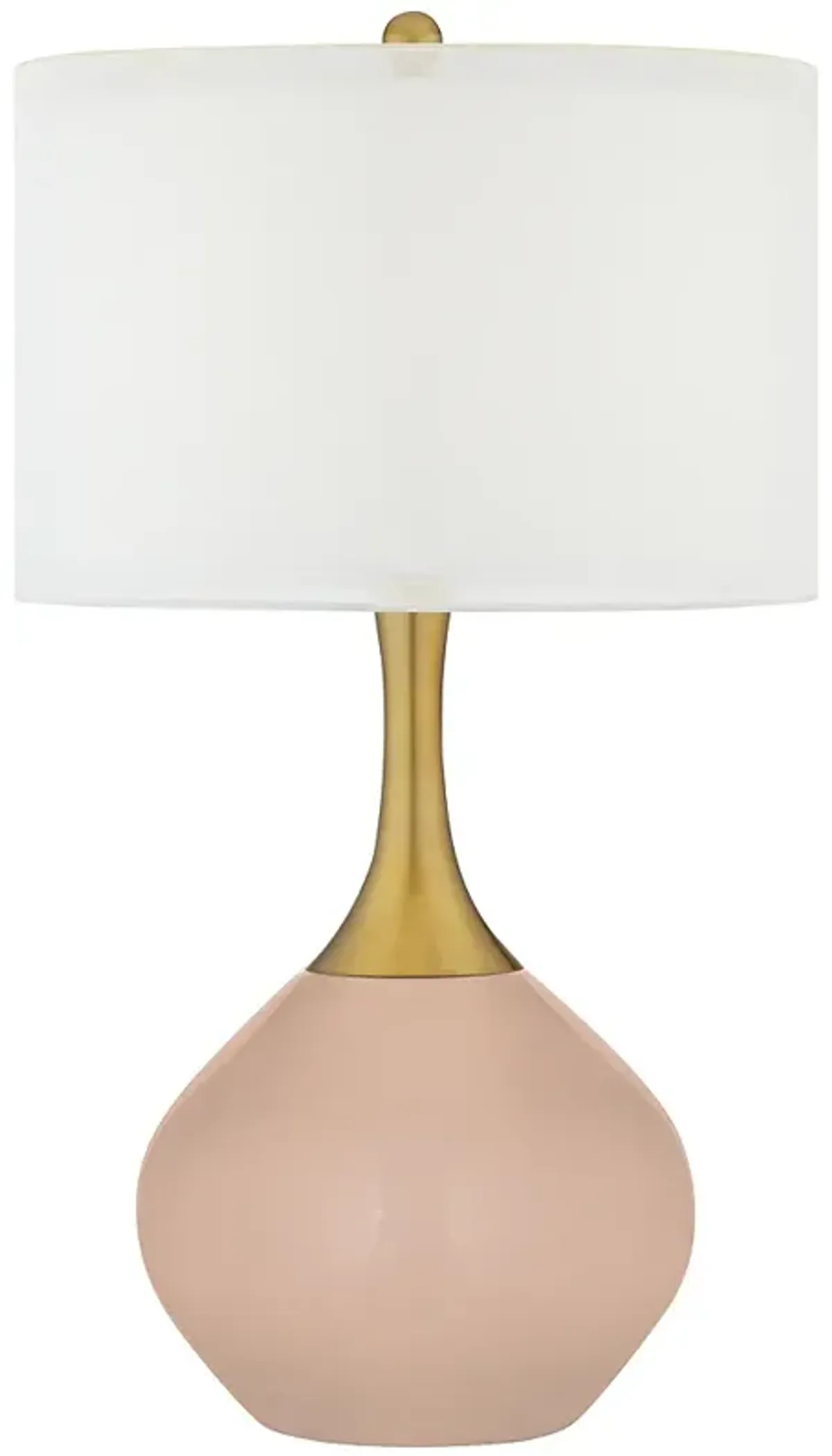 Color Plus Nickki Brass 30 1/2" Italian Coral Pink Table  Lamp