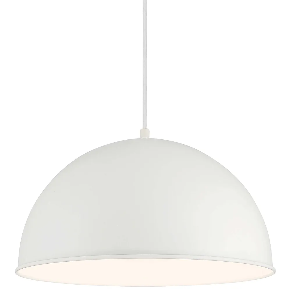 Vantage  1-Light White Pendant with White Metal Shade