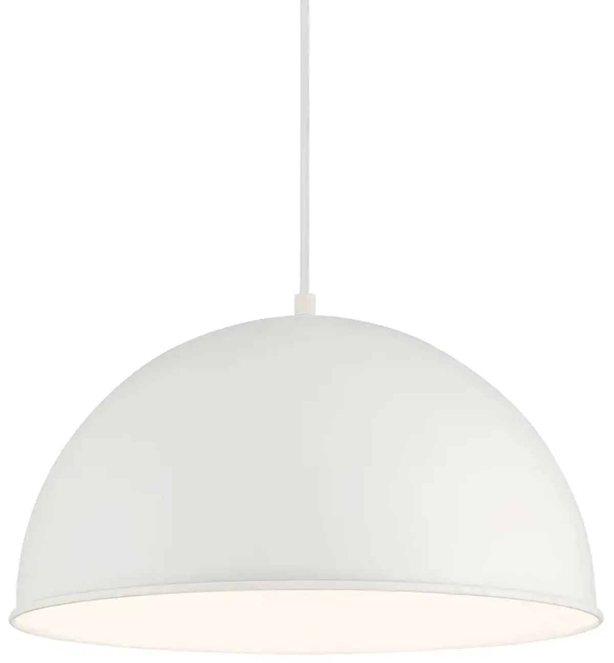 Vantage  1-Light White Pendant with White Metal Shade