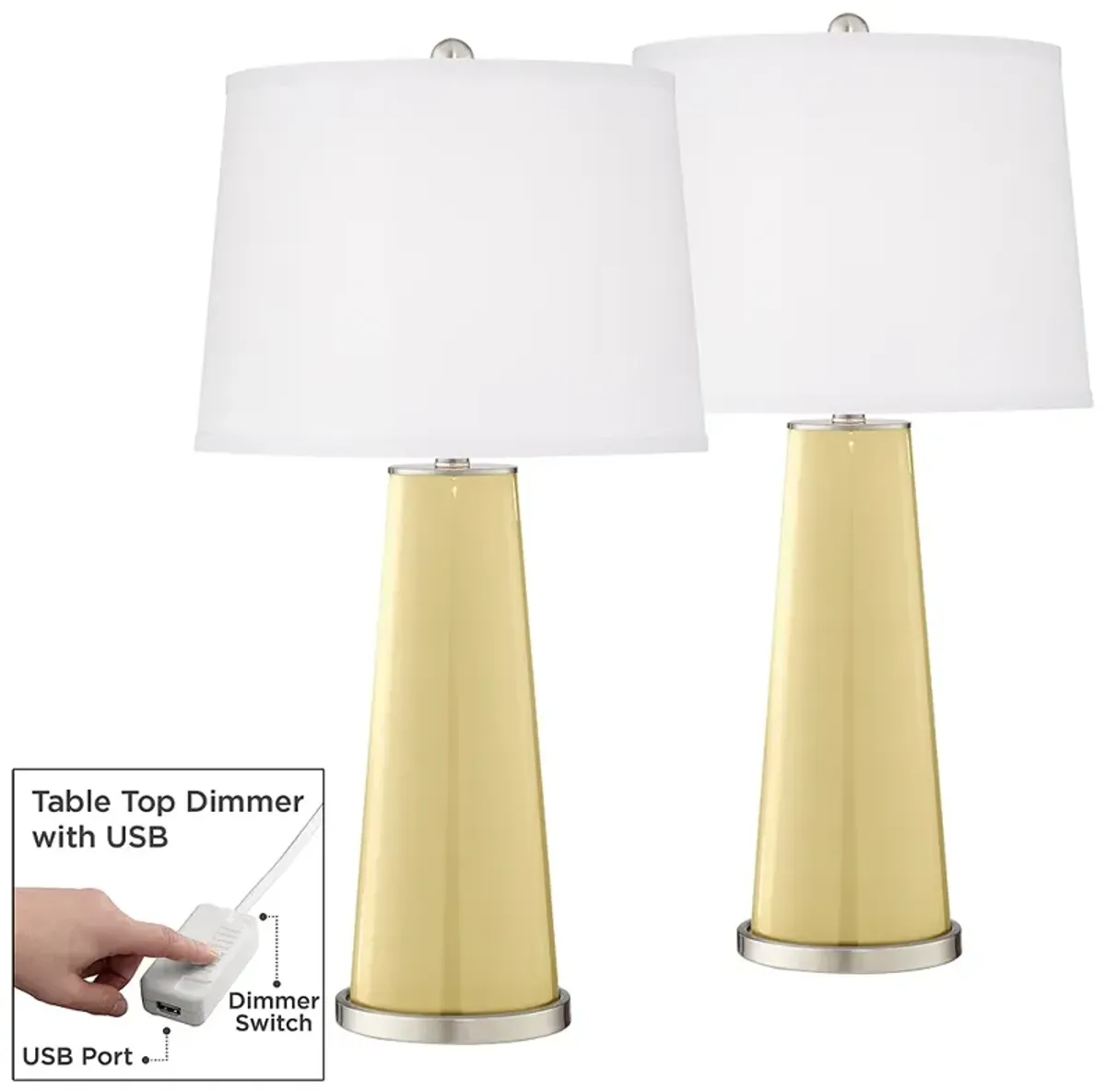 Butter Up Leo Table Lamp Set of 2 with Dimmers