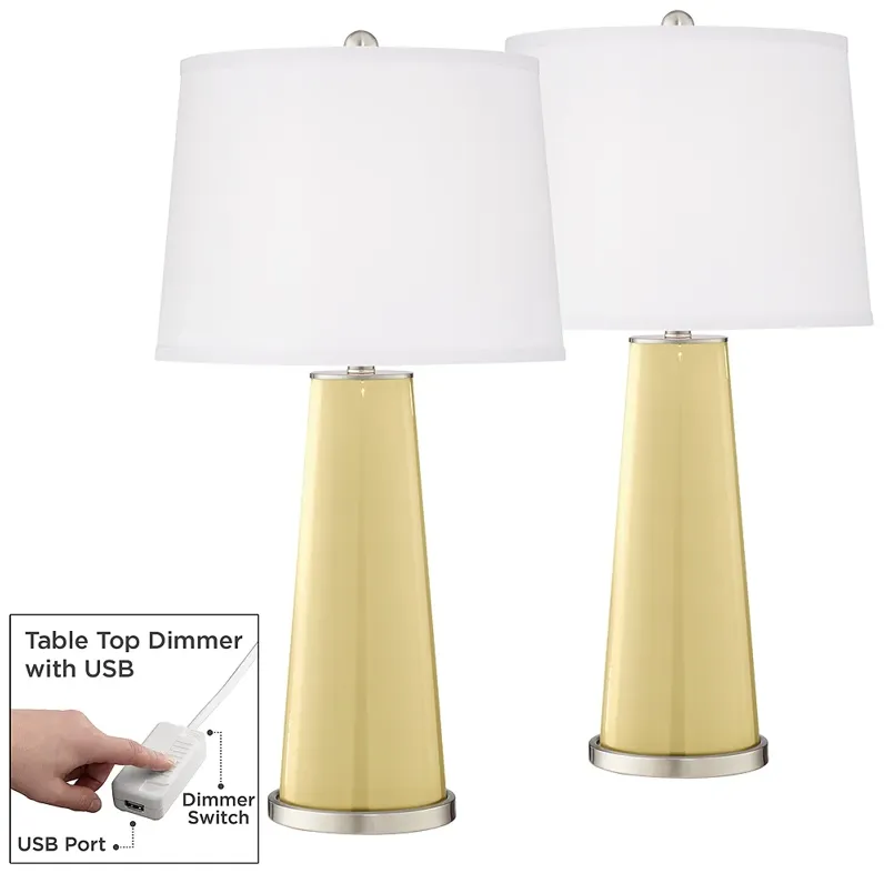 Butter Up Leo Table Lamp Set of 2 with Dimmers