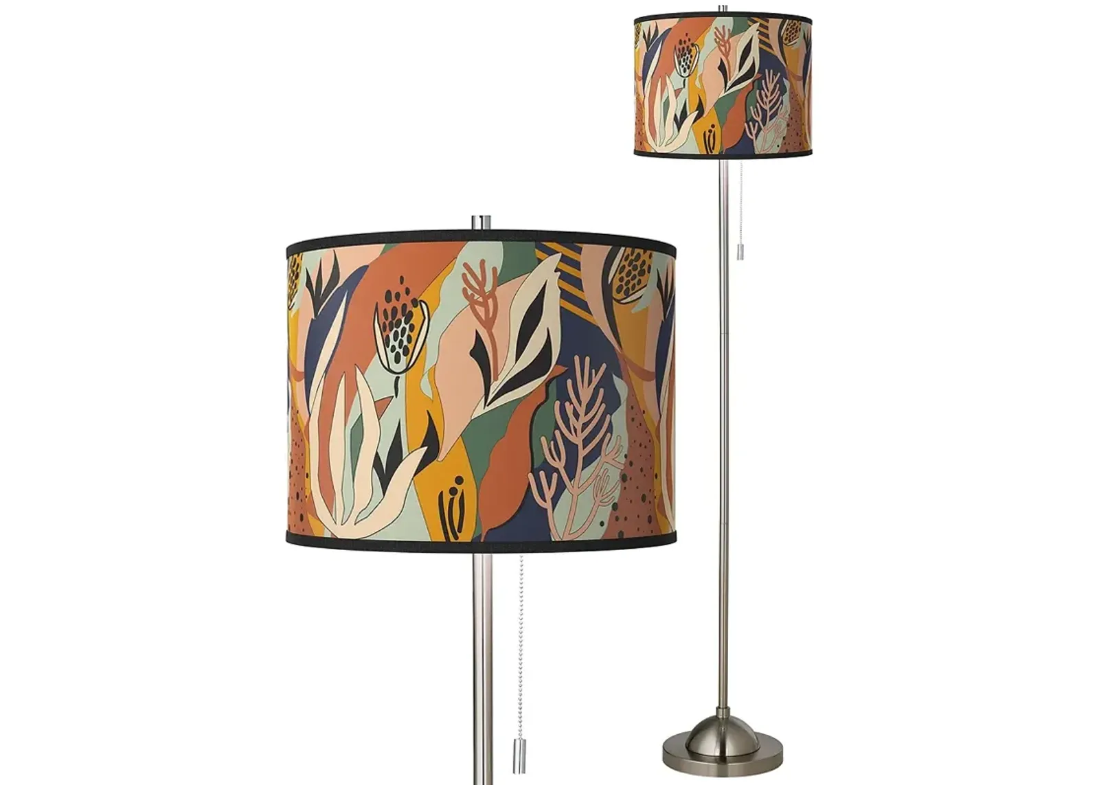 Wild Desert Brushed Nickel Pull Chain Floor Lamp