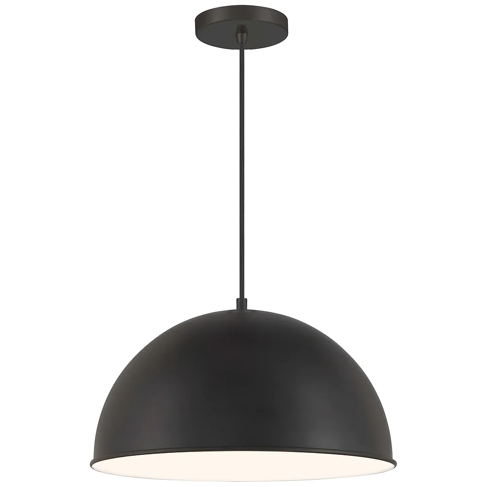 Vantage  1-Light Black Pendant with Black Metal Shade