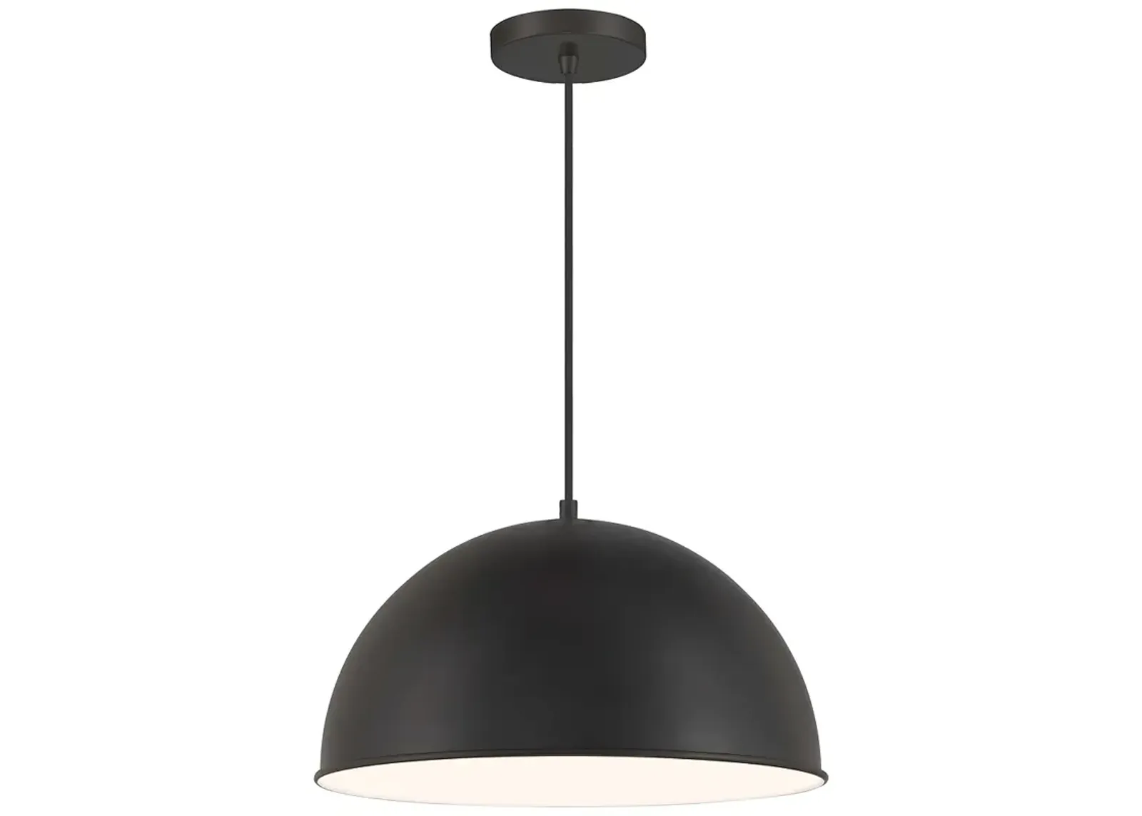 Vantage  1-Light Black Pendant with Black Metal Shade