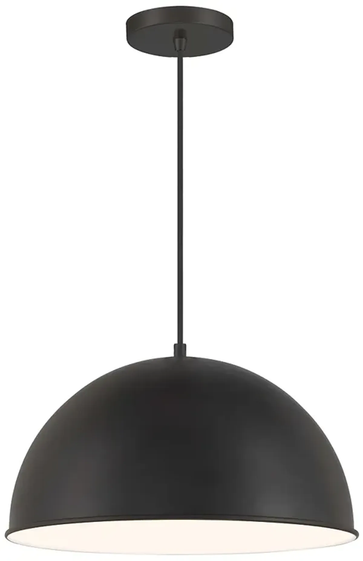 Vantage  1-Light Black Pendant with Black Metal Shade