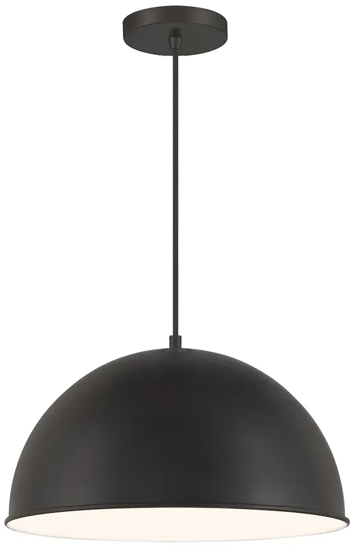 Vantage  1-Light Black Pendant with Black Metal Shade