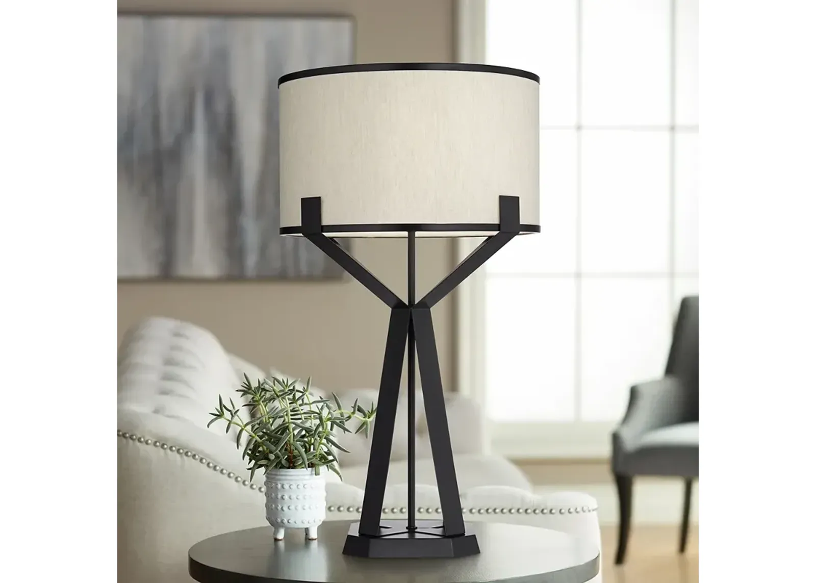 Pacific Coast Lighting Jasper 30" High Modern Black Metal Table Lamp