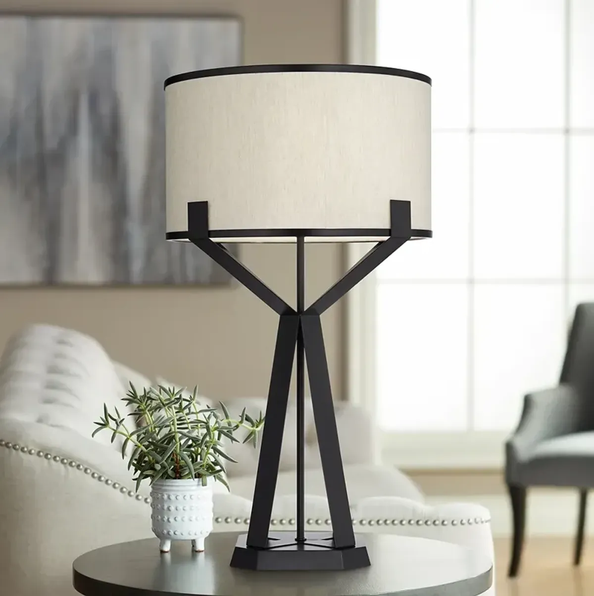 Pacific Coast Lighting Jasper 30" High Modern Black Metal Table Lamp