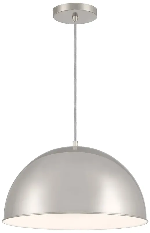 Vantage  1-Light Brushed Nickel Pendant with Brushed Nickel Metal Shade